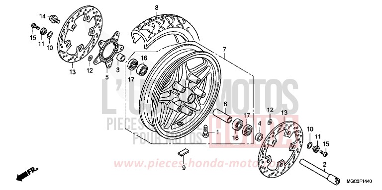ROUE AVANT de CB1100 ABS GRAPHITE BLACK (NHB01) 2013